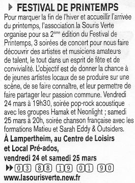 Matieu en concert au festival de printemps